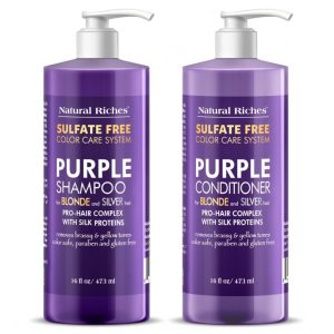 Shampoo e Condicionador 473 ml para Cabelos Loiros e Platinados Remove tons de NATURAL RICHES Violeta
