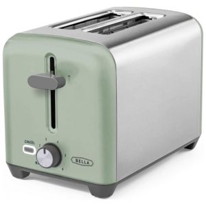 Torradeira Elétrica 2 Fatias com 6 Níveis de Tostagem e Bandeja de Migalhas Removível 110V 750W BELLA Verde
