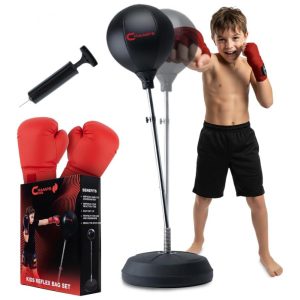 Champs MMA Kit Completo Bolsa de Pancadas Infantil com Suporte Ajustável e Luvas - Treine Agilidade e Coordenação com Segurança