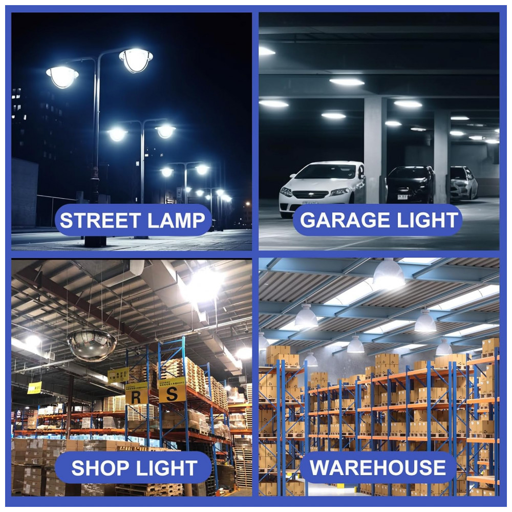 Lâmpada LED Corn 50W (2 un) Elivern, 6000 lúmens, 6000K daylight, base E26/E27, ideal para garagem, fábrica, galpão e área externa. - Imagem 2