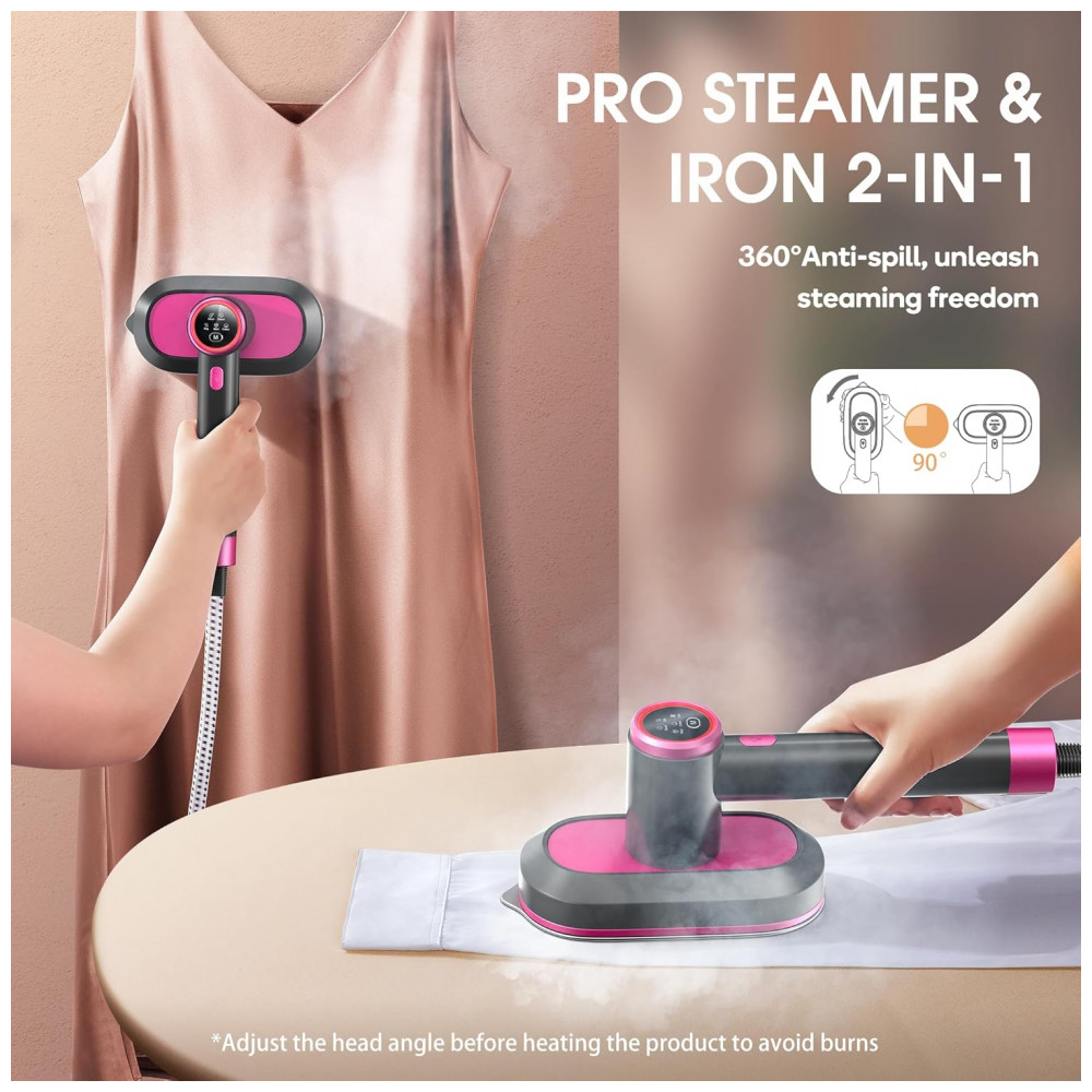 Passadeira,Steamer e Vaporizador Newbealer 2 em 1 Pro Steam Station, 1550W, Turbo de 3 Níveis, Vapor Seco para Roupas, - Imagem 7