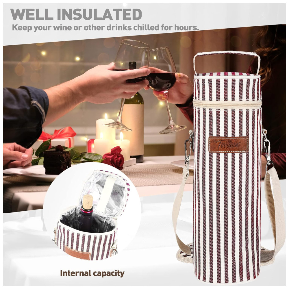 Bolsa Térmica para Vinho Tirrinia - Transporte seu Vinho com Estilo e Segurança! - Imagem 4