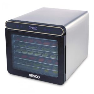 Desidratador de Alimentos para Carne Seca Frutas 7 Bandejas de Aço Inoxidável 110V NESCO FD 7SSD Preto