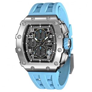 TSAR BOMBA Relógio Masculino Luxo à Prova d'Água 50m com Movimento Quartzo Japonês e Pulseira de Silicone