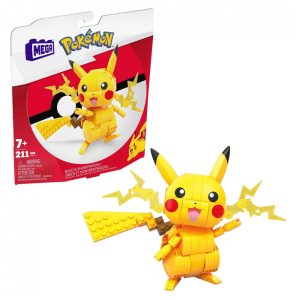 Kit de blocos MEGA Pokémon Pikachu Mattel plástico articulado 205 peças altura 10 cm