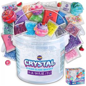 Balde de Slime Transparente 2L com 29 Complementos como Glitter para Crianças de 6 a 10 Anos FUN KIDZ