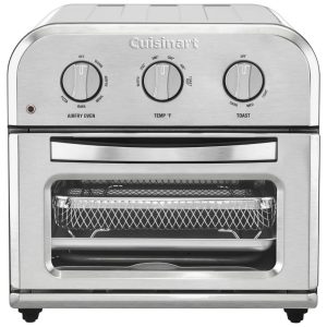 Forno Elétrico Compacto de Bancada 6 em 1 com Função Air Fryer Temporizador Cesta Assadeira e Bandeja Coletora 110V 1800W Cuisinart Prata