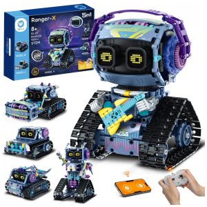 Kit robô STEM 5 em 1 Sillbird RockRoller com 433 peças controle remoto app Bluetooth e codificação para crianças 8 a 12 anos ​