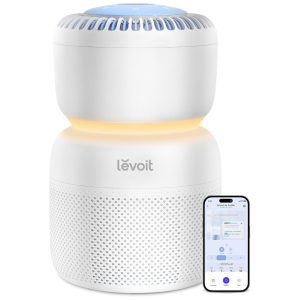 Purificador de Ar LEVOIT para Bebê com Máquina de Som Relaxante e Luz Noturna Filtro HEPA e Monitor de Qualidade do Ar Elimina Partículas
