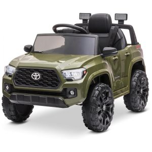 Carro Elétrico Infantil Toyota Tacoma a Bateria 12V com MP3 Luzes LED e Suspensão Kidzone Verde