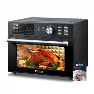 Forno Elétrico Air Fryer Toaster Oven Kitchen in the box Preto 30L Convecção 21 em 1 Rotisserie 1800W 110V