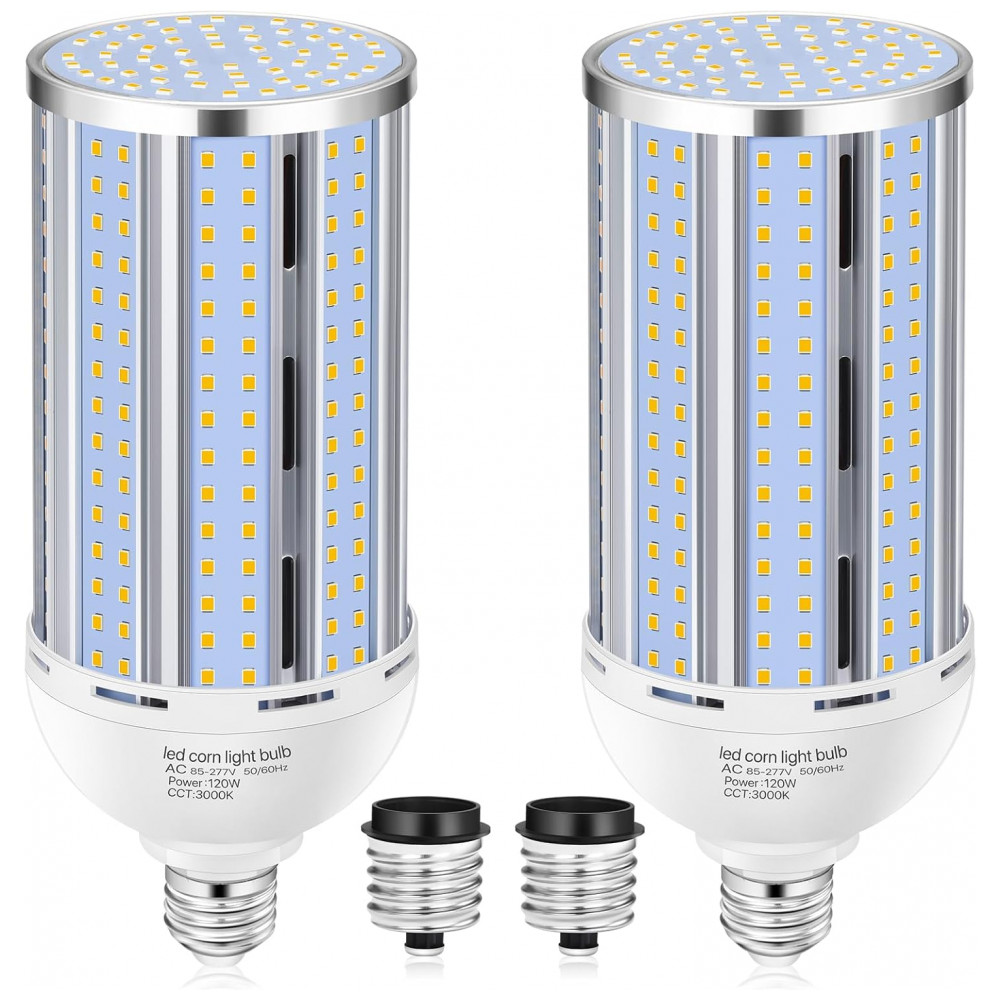 Lâmpada de LED em Formato de Milho 2 Pack 120W - Branco Quente 3000K 1200W Equivalente - Base E26/E39 Mogul Grande - 15.800LM,XYCN