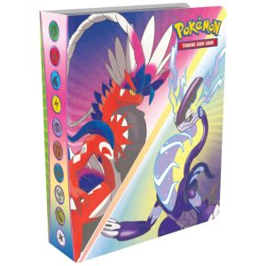 Portfólio Mini Pokémon TCG Scarlet & Violet com Capacidade para 60 Cartas e 1 Booster  - Pacote Booster Exclusivo para Colecionadores