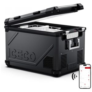 Geladeira Portátil 55L com Compressor SECOP DC 12 24V AC 110 240V ICECO APL55 Preto