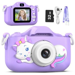 Câmera Selfie Infantil Goopow Para Meninas/Meninos 3-9 Anos Digital com Capa Protetora e Cartão SD 32GB.