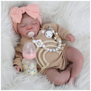 Bebê Recém-Nascido NewbornBonecas Bebê Realistas - KSBD - 50 cm - Corpo de Pano Macio com Brinquedo para Alimentação