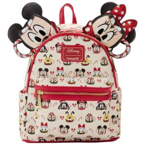 Mochila Escolar Infantil Loungefly Disney Turma do Mickey Mouse com Tiara da Minnie para Crianças a Partir de 5 Anos