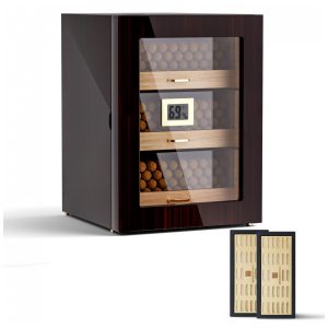 Umidor para Charutos 150 Unidades com Prateleiras e Higrômetro Digital 110 Volts Woodronic Marrom