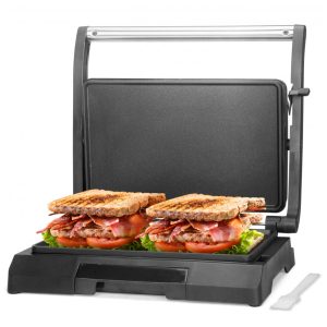 Mini Sanduicheira Panini Press Baker's Friend Aço Inox 2 Fatias 800W 120V