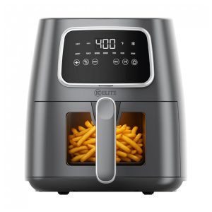 Fritadeira Elétrica Air Fryer Kitchen Elite Cinza 52L Digital 7 em 1 1500W 110V