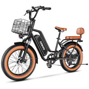 Bicicleta Elétrica para 2 Pessoas Bateria Removível de 48V 20AH Motor de Pico Pneu Gordo de 20"x 4.0" para Adultos Autonomia de 80 Milhas 30 MPH
