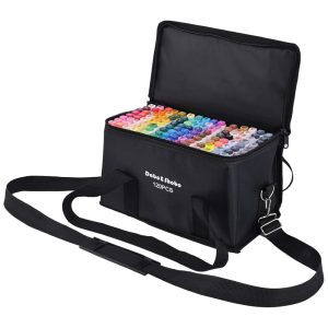 Conjunto de Canetas Artisticas 120 Cores á Base de Álcool com Ponta Dupla para Crianças e Adultos Dabo Shobo