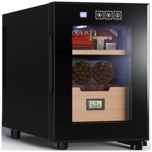 Umidor para Charutos Elétrico 16L com Gaveta de Cedro Espanhol Iluminação LED e Capacidade para 100 Charutos 110V NEEDONE Preto