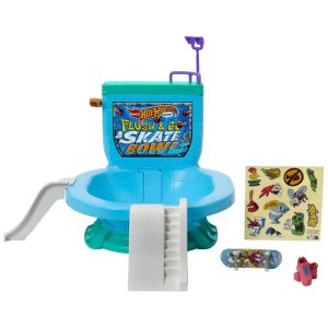 Pista de Brinquedo Set Bowl de Vaso com 1 Skate e 1 Par de Tênis Removível Para Crianças a Partir de 5 Anos Hot Wheels Skate