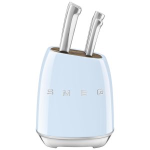 Conjunto de Facas com Bloco de Bancada 7 Peças SMEG Azul