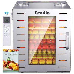 Desidratador de Alimentos para Jerky com Controle Remoto 10 Bandejas Grandes de Aço Inoxidável 1000W Desidratador de Frutas Fendia