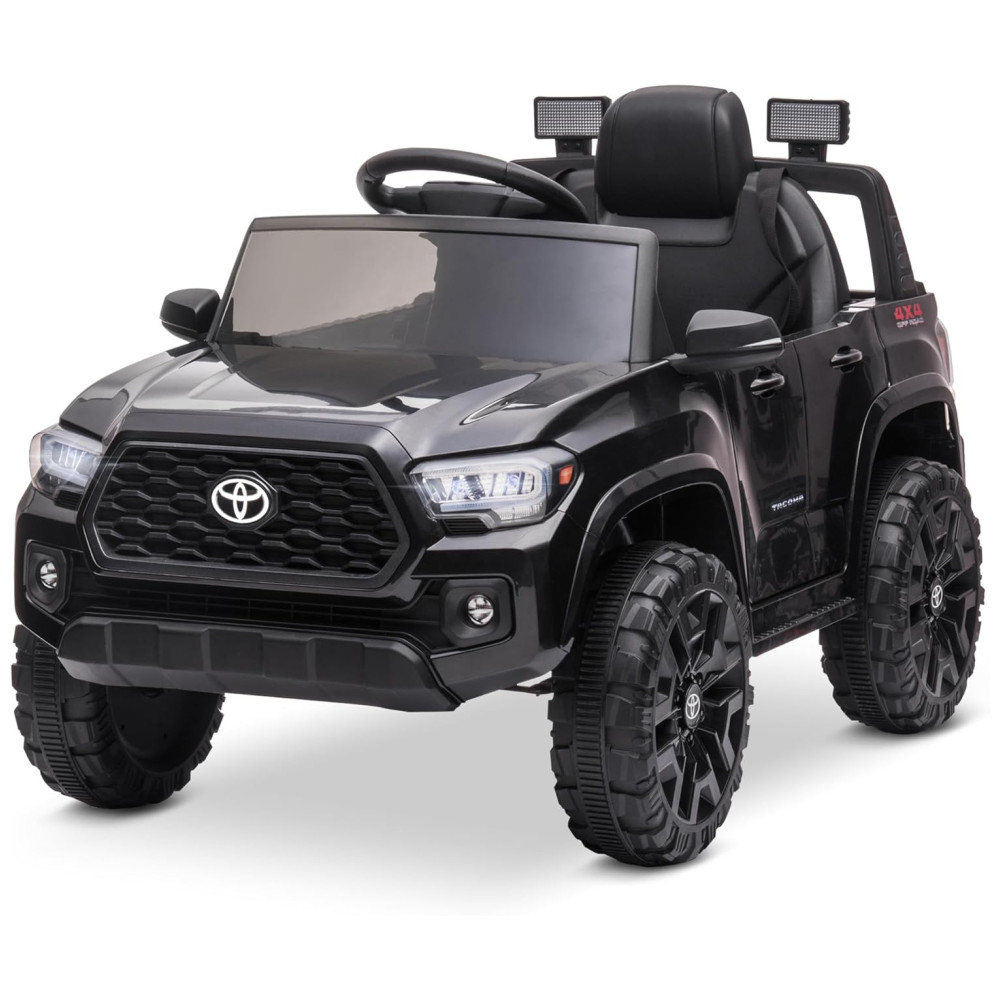 Carro Elétrico Infantil Toyota Tacoma a Bateria 12V com MP3 Luzes LED e Suspensão Kidzone Preto