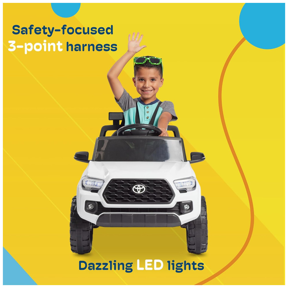 Carro Elétrico Infantil Toyota Tacoma a Bateria 12V com MP3 Luzes LED e Suspensão Kidzone Preto - Imagem 3