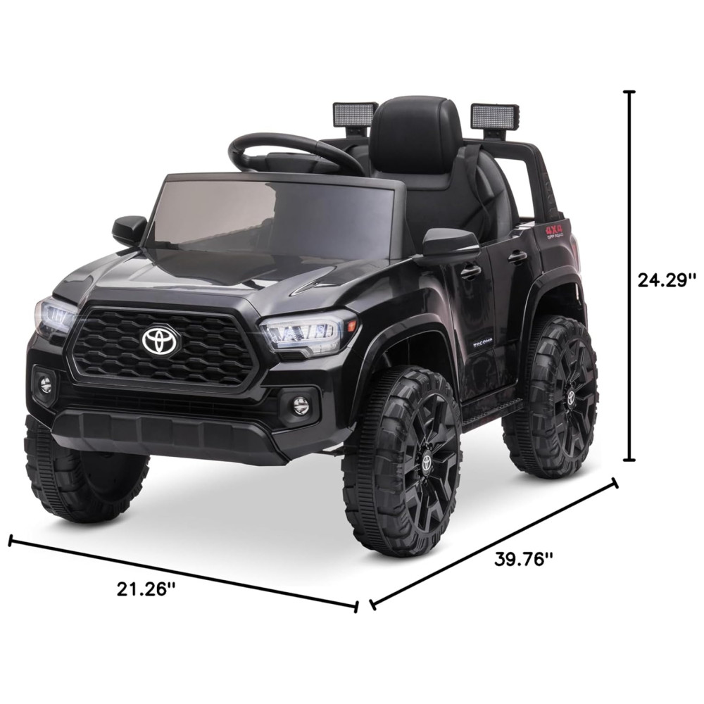 Carro Elétrico Infantil Toyota Tacoma a Bateria 12V com MP3 Luzes LED e Suspensão Kidzone Preto - Imagem 7