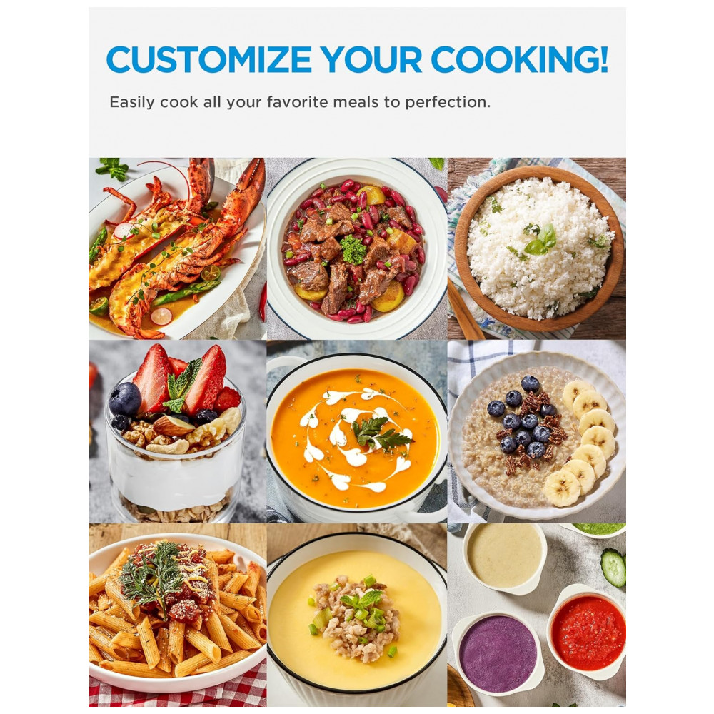 Panela Elétrica de Pressão Midea 12 em 1 6 Litros 12 Programas Panela de Arroz Vaporizador Frigideira Iogurteira e Mais Aço Inoxidável Preto - Imagem 4