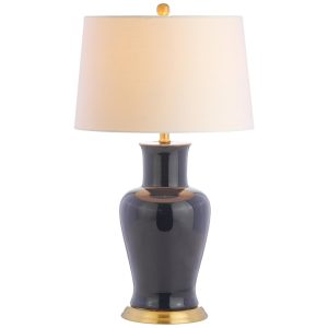 Abajur Luminária de Mesa em Cerâmica Estilo Tradicional com 73 cm de Altura para Quarto Sala de Estar e Escritório 110V 100W JONATHAN Y Azul Marinho