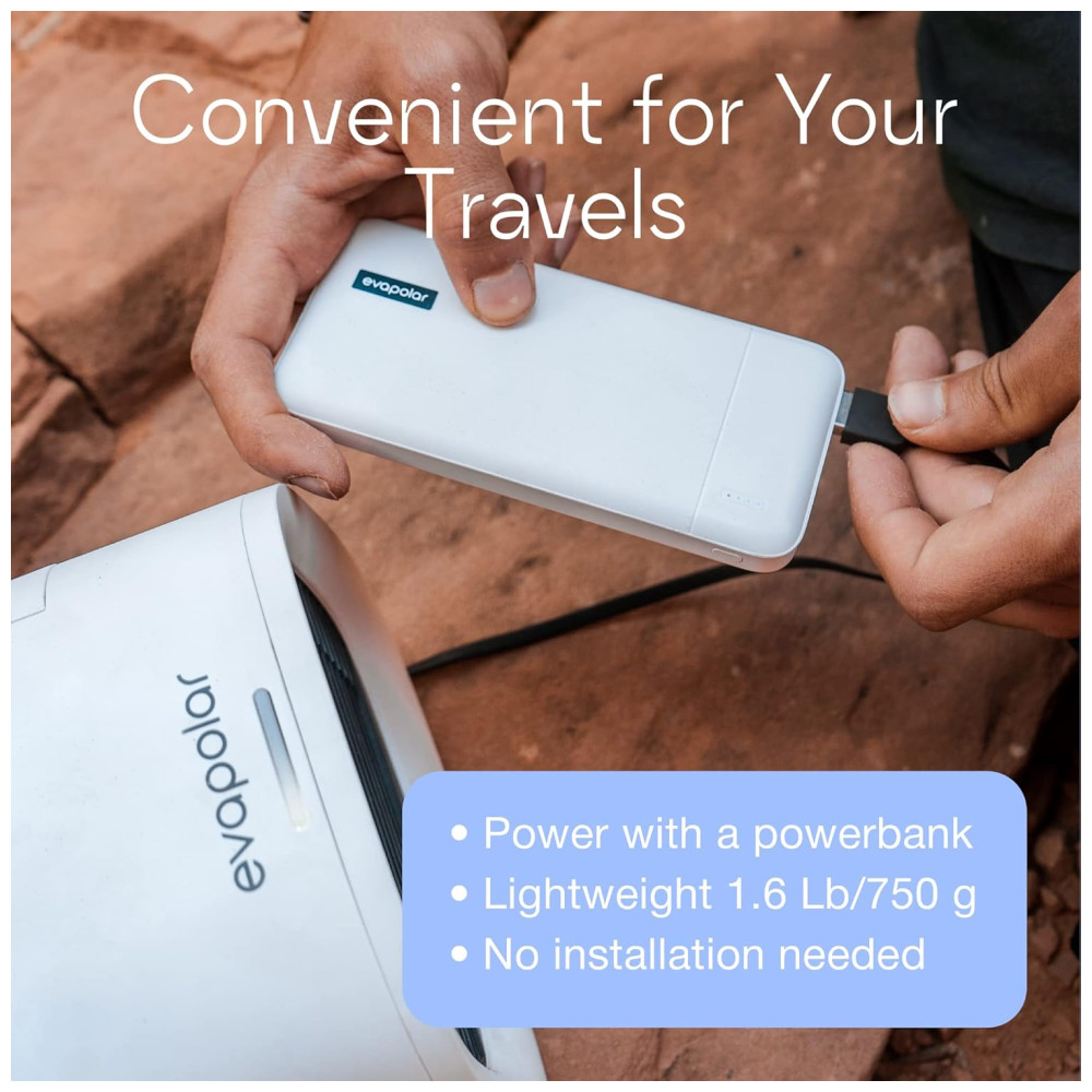 Climatizador de Ar Portátil de Mesa 3 Velocidades EVAPOLAR EvaCHILL Branco - Imagem 7