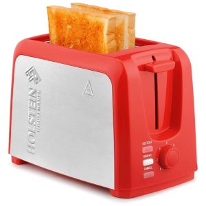 Torradeira Elétrica 2 Fatias com 7 Níveis de Tostagem 110V Holstein Housewares Vermelha