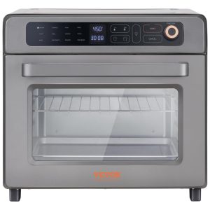 Forno Elétrico de Aço Inoxidável com 12 Modos de Cozimento Capacidade de 25L Desligamento Automático e Controle Digital 110V 1700W VEVOR Prata
