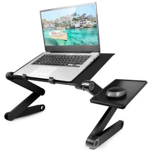 Mesa para laptop suporte ajustável para laptop com grande ventilador de resfriamento e mouse pad GOFOIT Preto