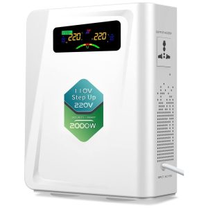 Transformador de Tensão 110V para 220V ou 120V para 240V Potência de 2000W com 10 Funções ZHENGXI Branco