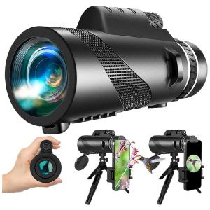 Telescópio 80x100: Alto Poder para Smartphone. Monocular de Alta Definição para Adultos Ideal para Observação de EstrelasASxmhGo.