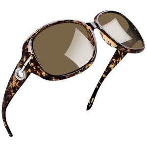 Óculos de Sol Feminino com Proteção UV Joopin A20 Cristal Âmbar e Marrom