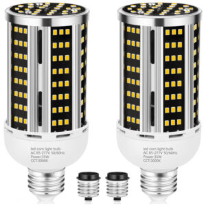 Pacote com 2 Lâmpadas LED de Milho de 35W, Branco Quente 3000K - Equivalente a 300W, Base E26/E39 para Áreas Amplas,YANYCN