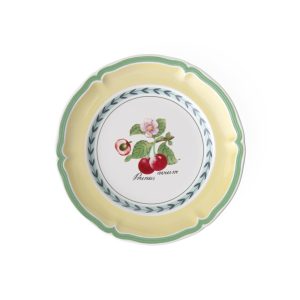 Prato para Aperitivo 16 cm Elegância e Praticidade em Sua Mesa com Formato Redondo e Material de Porcelana Premium Villeroy Boch Branco Amarelo e Verde
