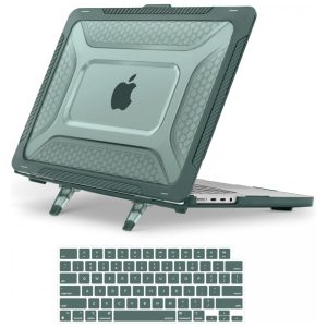 MOSISO Capa Rígida para MacBook Pro 16" 2025-2021 TPU Anti-Choque com Kickstand Dobrável e Teclado Verde Esmeralda