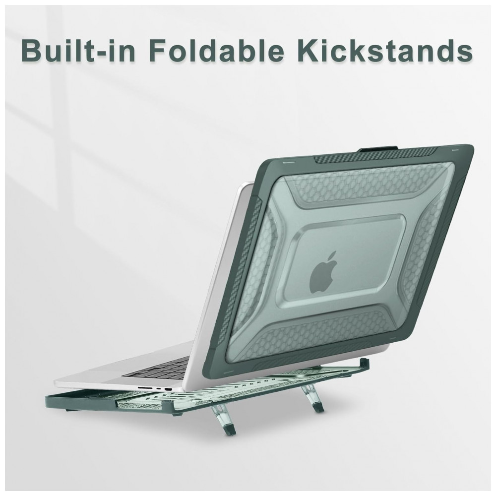 MOSISO Capa Rígida para MacBook Pro 16" 2025-2021, TPU Anti-Choque com Kickstand Dobrável e Teclado, Verde Esmeralda - Imagem 4