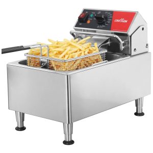 Fritadeira Elétrica Profissional Grande Capacidade até 58 kg Aço Inoxidável 110V 1800W CROSSON Prata