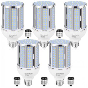 Pacote com 5 Lâmpadas de Milho LED de 80W Equivalente a 800 Watts Base E26/E39 5000K Luz do Dia 11600LMXYCN