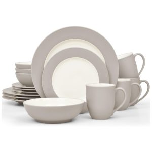 Aparelho de Jantar para Todas as Ocasiões Elegância e Sofisticação para Sua Mesa com 16 Peças Formato Redondo e Material de Cerâmica sem BPA Noritake Bege