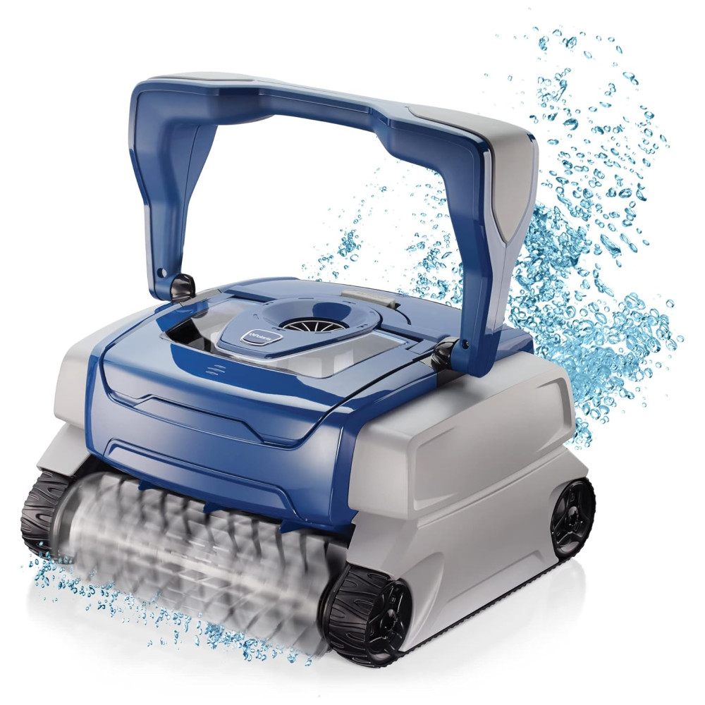 Robô Aspirador de Piscina com Cabo Escalada de Parede Sucção Forte e Tampa Transparente para Piscinas até 12m2 110V Polaris F8050 Azul